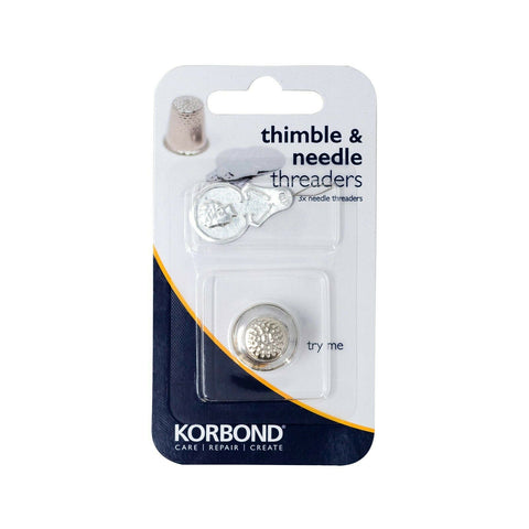 KORBOND 4 Pack Thimble & Needle Threaders Care & Repair Sewing Craft 110155