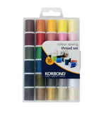 KORBOND 30 Pieces Colour Sewing Thread Set with Case 100% Spun Polyester 110780