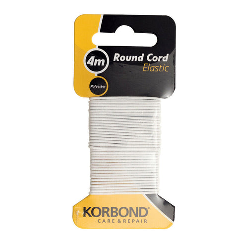 KORBOND 4 Metres Round Cord Elastic Polyester Dressmaking Shirring String 110376