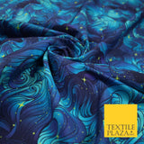 Deep Blue Swirl Starry Night Sky Abstract Printed 100% Cotton Fabric 7343