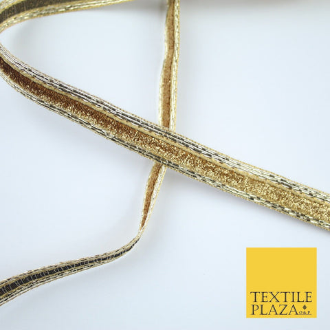 Gold Shimmer Fleck Zari Fancy Ribbon Trim Border Gota Lace - 1.5cm Wide - X145