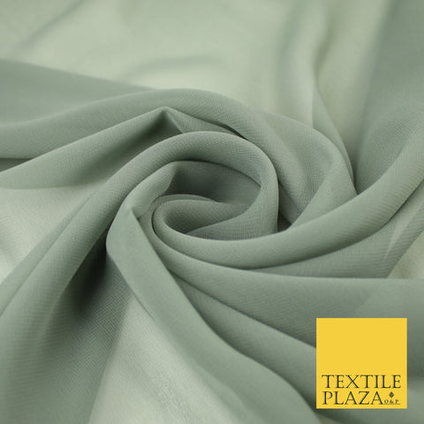 GREEN GREY Premium Plain Dyed Chiffon Fine Soft Georgette Sheer Dress Fabric 8301
