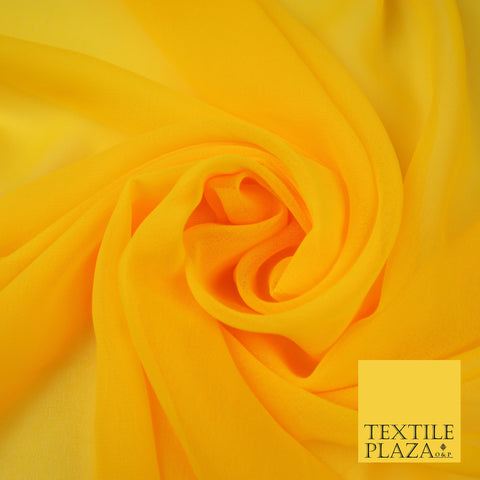 MARIGOLD YELLOW Premium Plain Dyed Chiffon Fine Soft Georgette Sheer Dress Fabric 8302