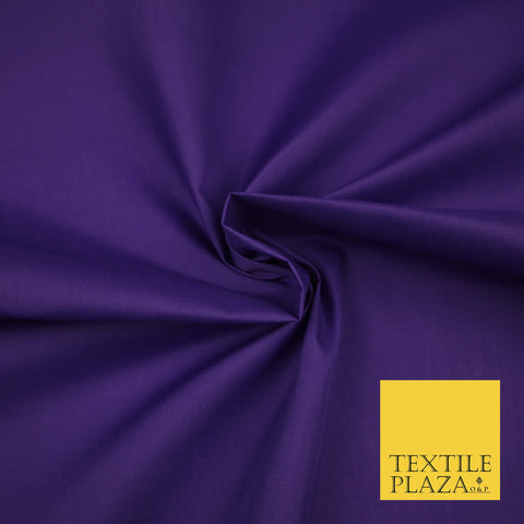 PURPLE Premium Plain Polycotton Dyed Fabric Dress Craft Material 44" 3529