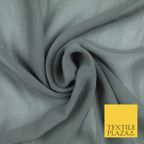 GREY Premium Plain Dyed Chiffon Fine Soft Georgette Sheer Dress Fabric 5742
