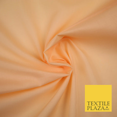 PEACH 2 Premium Plain Polycotton Dyed Fabric Dress Craft Material 44" 3549