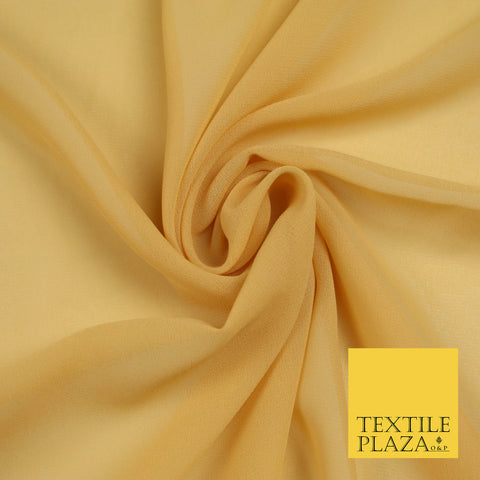 HONEY GOLD Premium Plain Dyed Chiffon Fine Soft Georgette Sheer Dress Fabric 5751
