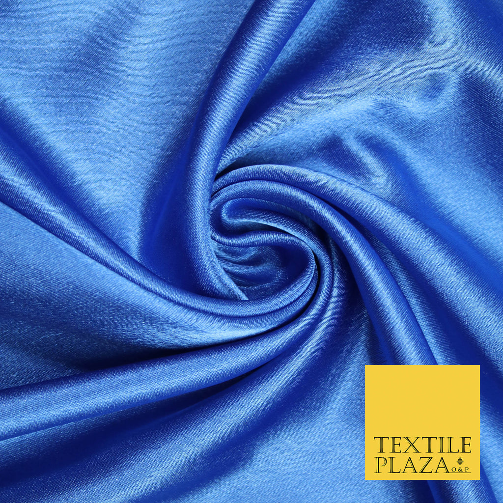 CAPRI ROYAL BLUE Plain Solid Crepe Back Satin Fabric Material Dress Bridal 58" 5865