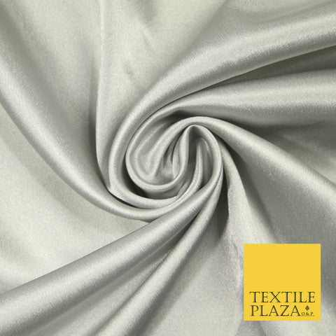 PALE SILVER GREY Plain Solid Crepe Back Satin Fabric Material Dress Bridal 58" 5870
