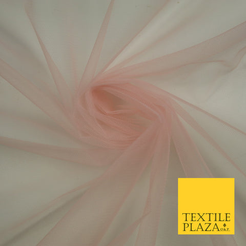 BLUSH PINK Premium Soft Plain Sheer Tulle Net Fabric Tutu Fairy Veil Bridal 45" Wide 6901