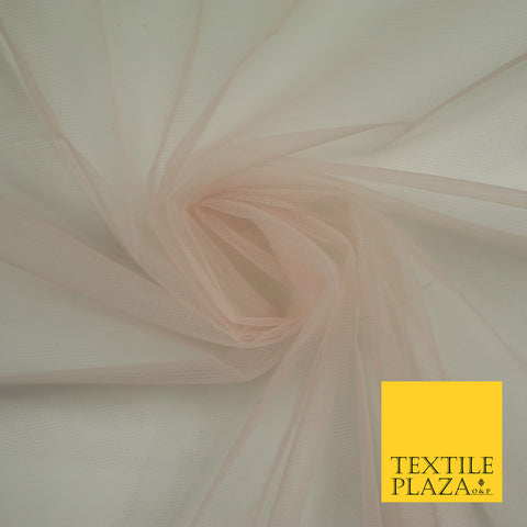 LIGHT BLUSH PINK Premium Soft Plain Sheer Tulle Net Fabric Tutu Fairy Veil Bridal 45" Wide 6902