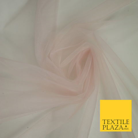 PALE PINK Premium Soft Plain Sheer Tulle Net Fabric Tutu Fairy Veil Bridal 45" Wide 6903