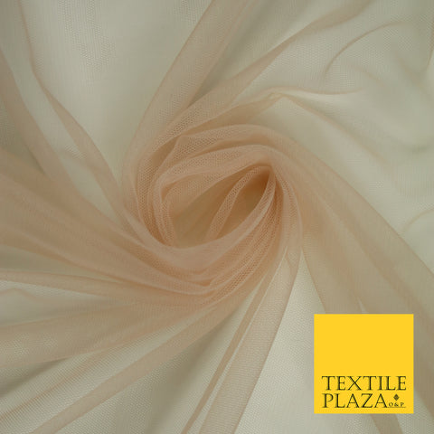 PALE NUDE Premium Soft Plain Sheer Tulle Net Fabric Tutu Fairy Veil Bridal 45" Wide 6904