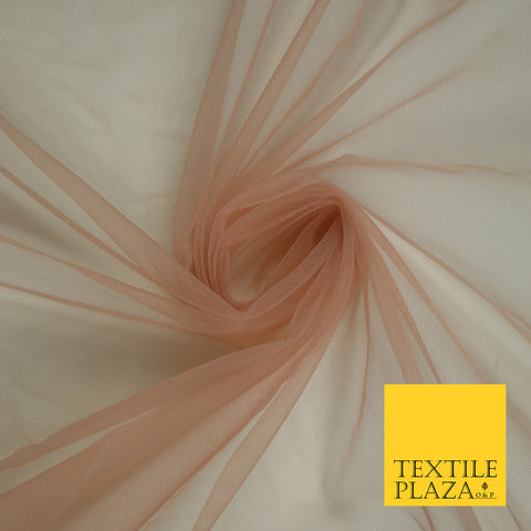 DUSTY BLUSH PINK Premium Soft Plain Sheer Tulle Net Fabric Tutu Fairy Veil Bridal 45" Wide 6906