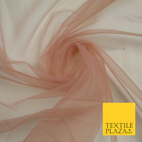 LIGHT MAUVE Premium Soft Plain Sheer Tulle Net Fabric Tutu Fairy Veil Bridal 45" Wide 6907