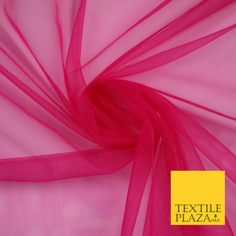 DEEP CERISE PINK Premium Soft Plain Sheer Tulle Net Fabric Tutu Fairy Veil Bridal 45" Wide 6911