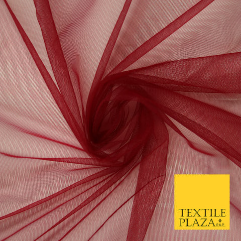 DEEP WINE Premium Soft Plain Sheer Tulle Net Fabric Tutu Fairy Veil Bridal 45" Wide 6913