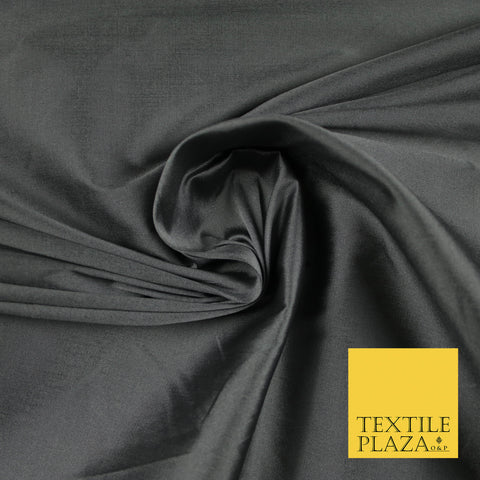 STORM GREY SHOT Premium Plain Dyed Faux Matte Silk TAFFETA Dress Fabric Material 5284(5170)