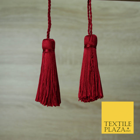 CHERRY MAROON RED Luxury Silk Soft Thread Tassels Latkans Cushion Sewing Craft Curtains T138