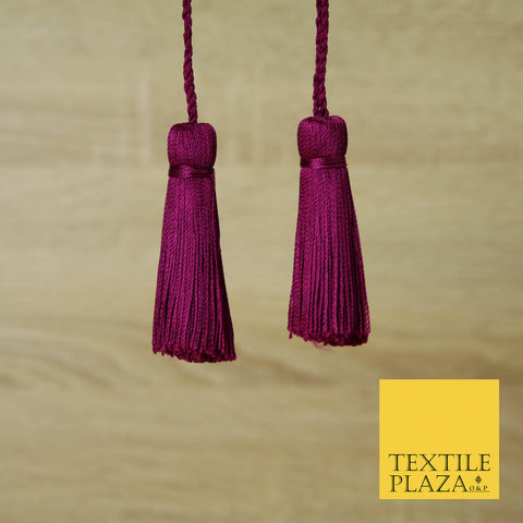 DEEP MAGENTA PINK Luxury Silk Soft Thread Tassels Latkans Cushion Sewing Craft Curtains T168