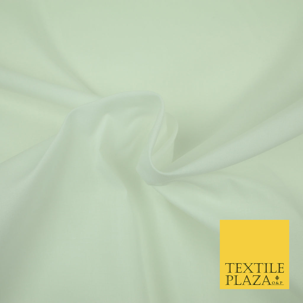 OFF WHITE Premium Plain Polycotton Dyed Fabric Dress Craft Material 44" 3083