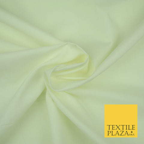 IVORY CREAM Premium Plain Polycotton Dyed Fabric Dress Craft Material 44" 3084