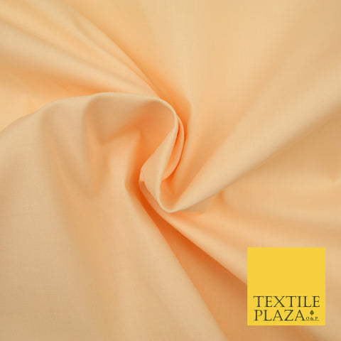 PEACH Premium Plain Polycotton Dyed Fabric Dress Craft Material 44" 3095