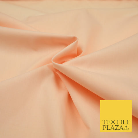 PINK PEACH Premium Plain Polycotton Dyed Fabric Dress Craft Material 44" 3096