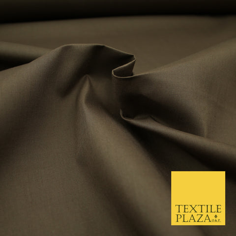 CHOCOLATE BROWN Premium Plain Polycotton Dyed Fabric Dress Craft Material 44" 3117