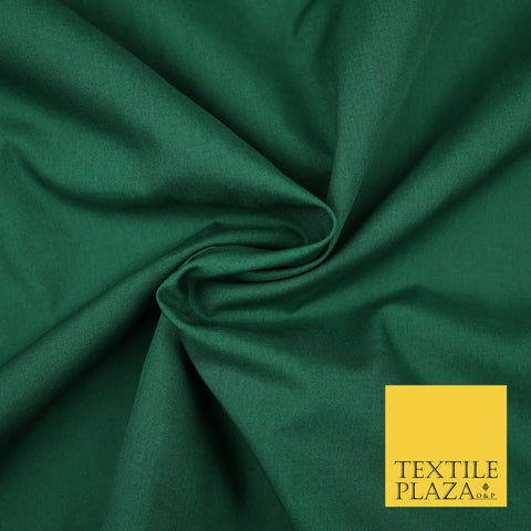 BOTTLE GREEN Premium Plain Polycotton Dyed Fabric Dress Craft Material 44" 3119
