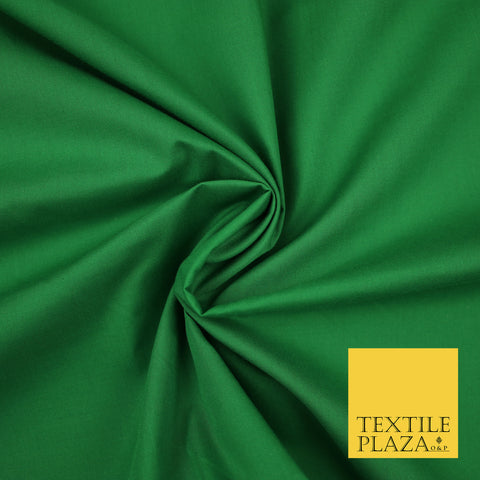 EMERALD GREEN Premium Plain Polycotton Dyed Fabric Dress Craft Material 44" 3120