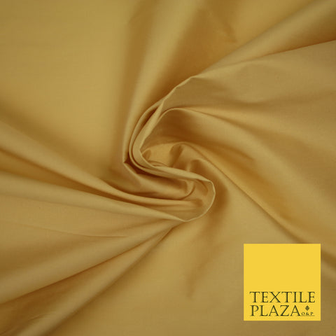 HONEY GOLD Premium Plain Dyed Faux Matte Silk TAFFETA Dress Fabric Material 3128