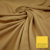 ANTIQUE GOLD Plain Dyed Soft Powder Crepe Matt Lining Dress 100% Polyester Budget Fabric 44" 3249