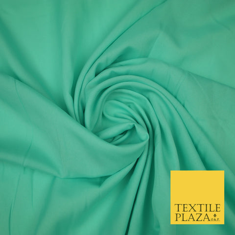 AQUAMARINE Plain Dyed Soft Powder Crepe Matt Lining Dress 100% Polyester Budget Fabric 44" 3262