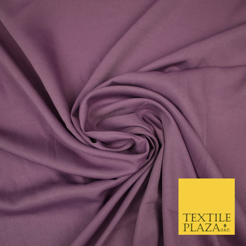 MAUVE Plain Dyed Soft Powder Crepe Matt Lining Dress 100% Polyester Budget Fabric 44" 3267