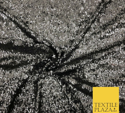 MATTE SILVER All Over Heavy Sewn Sequins on Net Fabric Sparkle Bridal 48" AB223
