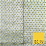 Silver Gold Circle Diamond Shimmer Metallic Foil Shiny LAME Banarsi Dress Fabric