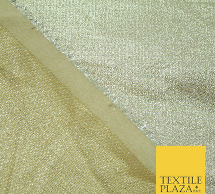 Silver Gold Reversible Shimmer Metallic Foil Shiny LAME Banarsi DressFabric 2281