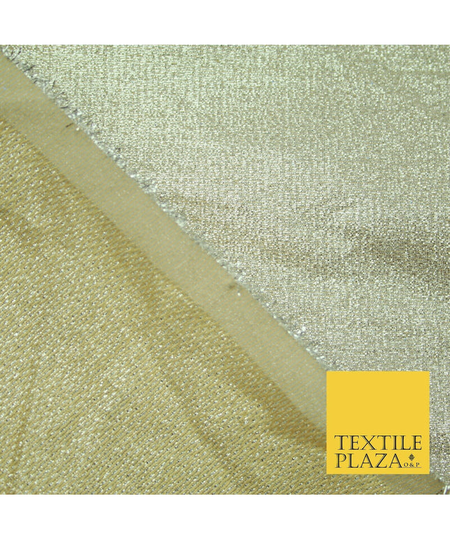 Silver Gold Reversible Shimmer Metallic Foil Shiny LAME Banarsi DressFabric 2281