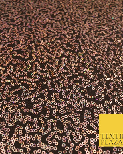BROWN Premium ROSE GOLD Sequin Dancewear Fabric Spandex Sparkle Dress 1538