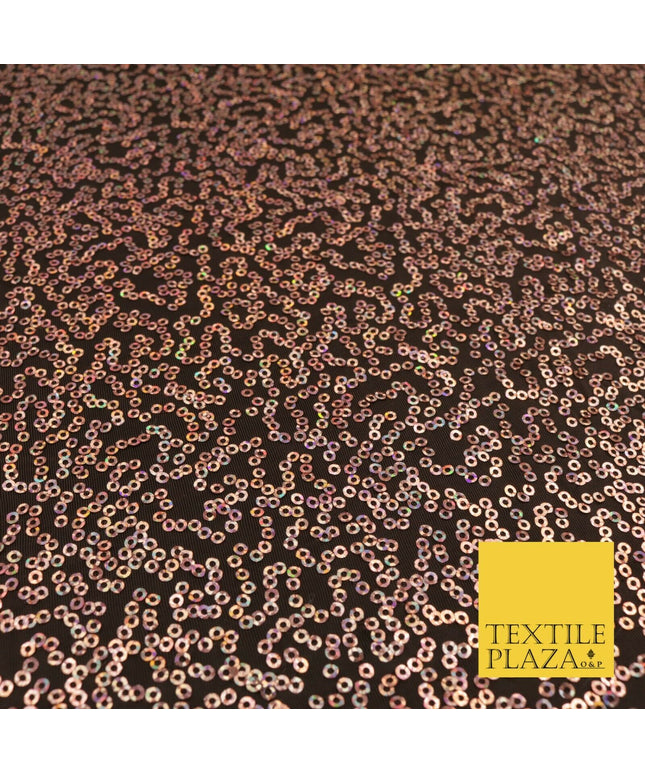 BROWN Premium ROSE GOLD Sequin Dancewear Fabric Spandex Sparkle Dress 1538