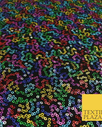 MULTICOLOUR Premium Sequin Dancewear Fabric Spandex Stretch Sparkle Dress 1539