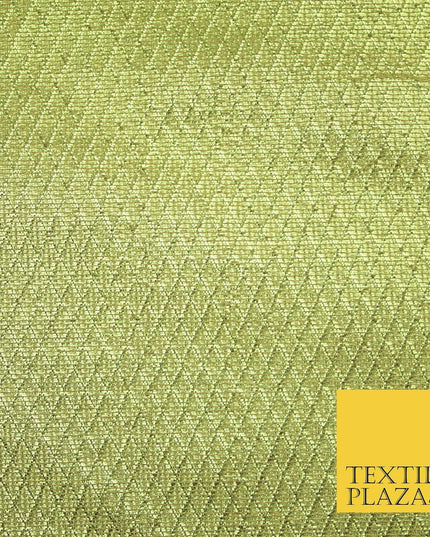 Gold Diamond Pattern Shimmer Metallic Foil Shiny LAME Banarsi Dress Fabric 2277