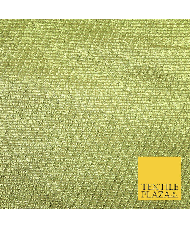 Gold Diamond Pattern Shimmer Metallic Foil Shiny LAME Banarsi Dress Fabric 2277