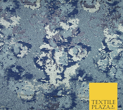 Navy Blue Pixel Beehive Snake Grid Metallic Brocade Jacquard Dress Fabric 2647