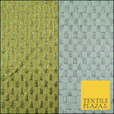 Gold Silver Geometric Check Metallic Foil Shiny LAME Banarsi Dress Fabric Disco