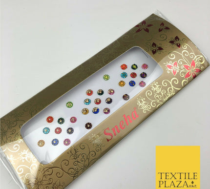 31 Small Fancy Stone Crystal Wedding Round Multi Bindi Body Sticker Tattoo - B9