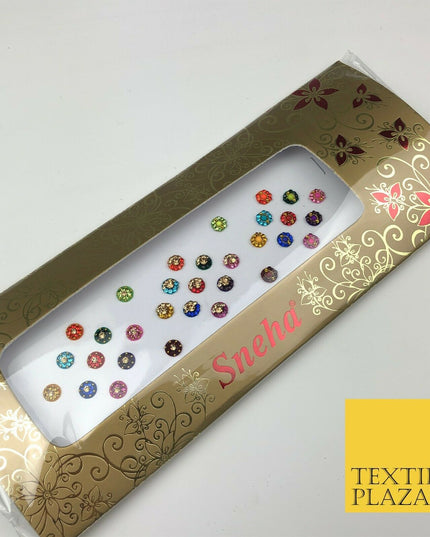 31 Small Fancy Stone Crystal Wedding Round Multi Bindi Body Sticker Tattoo - B9