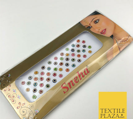 50 Small Fancy Stone Crystal Wedding Round Multi Bindi Body Sticker Tattoo - B6