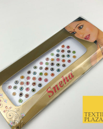 50 Small Fancy Stone Crystal Wedding Round Multi Bindi Body Sticker Tattoo - B6